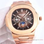 PP Factory Patek Philippe Nautilus Complications Rose Gold Chocolate Super Clone Watch